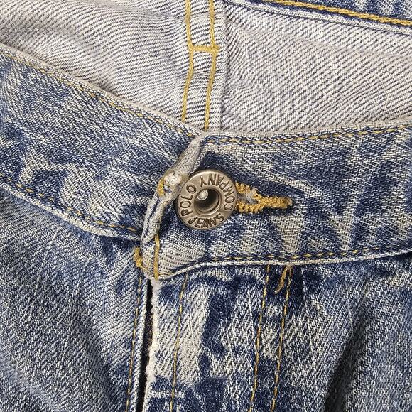 Polo Ralph Lauren Jeans Mens 36x32 Faded Distressed Repaired Straight Relaxed - Picture 7 of 16